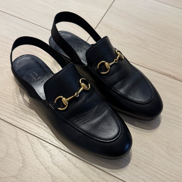GUCCI Princetown Leather Slingback Mules - Picture 2 of 12